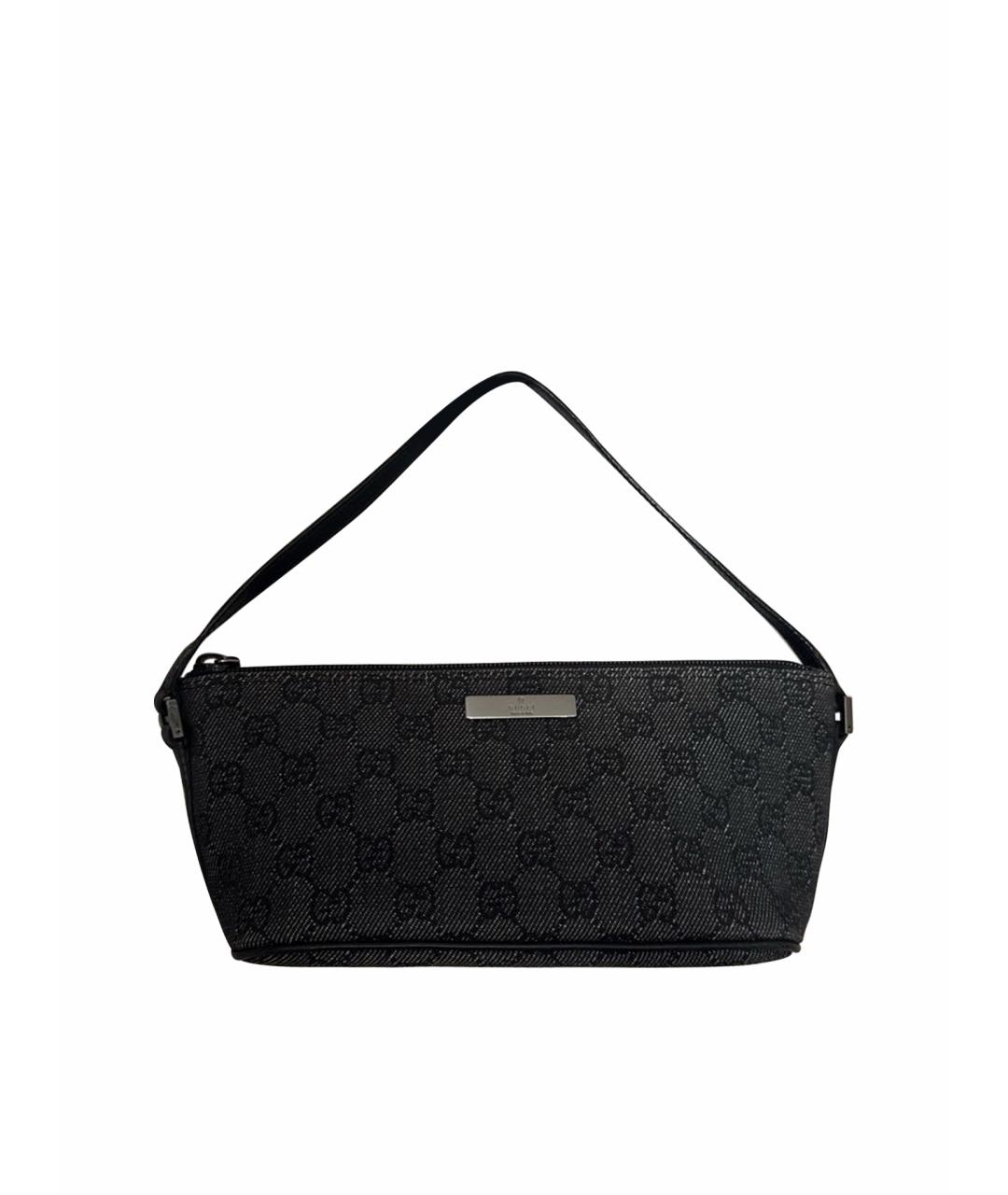 GUCCI Черная кожаная сумка с короткими ручками, фото 1