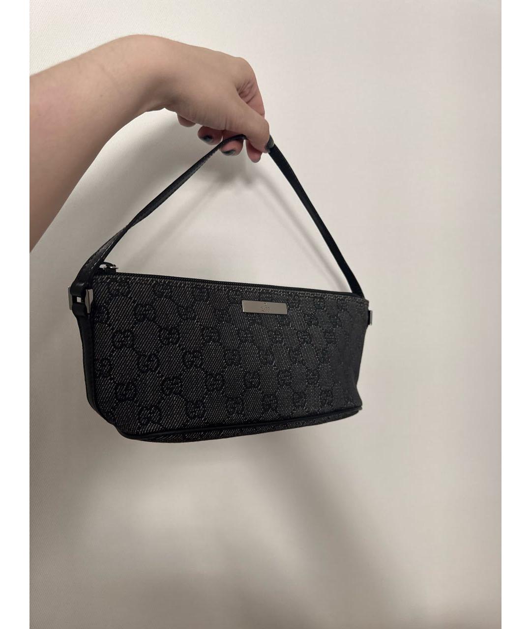 GUCCI Черная кожаная сумка с короткими ручками, фото 2