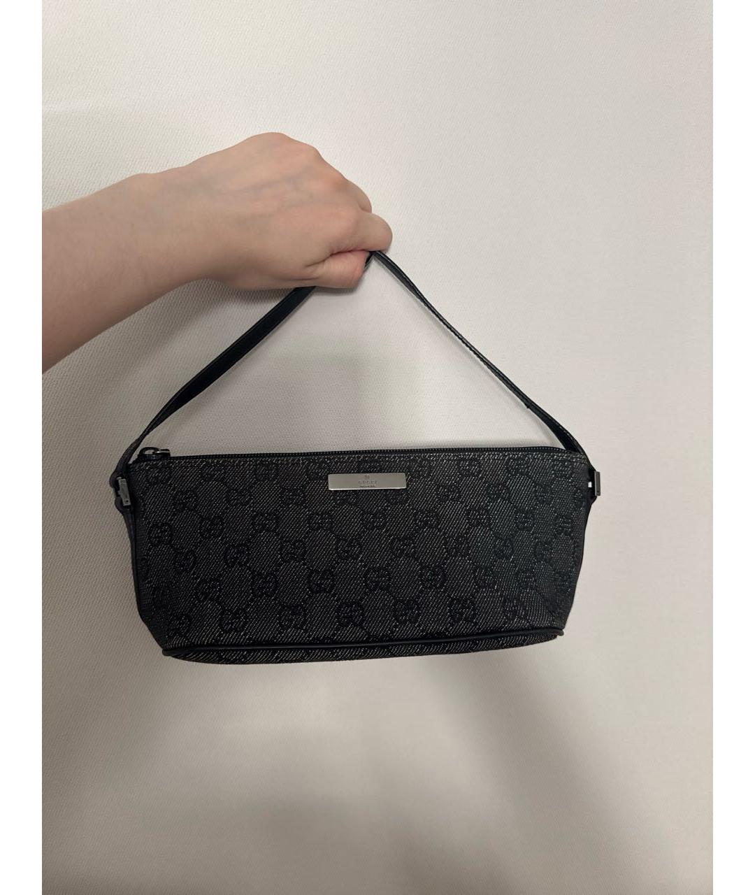 GUCCI Черная кожаная сумка с короткими ручками, фото 5
