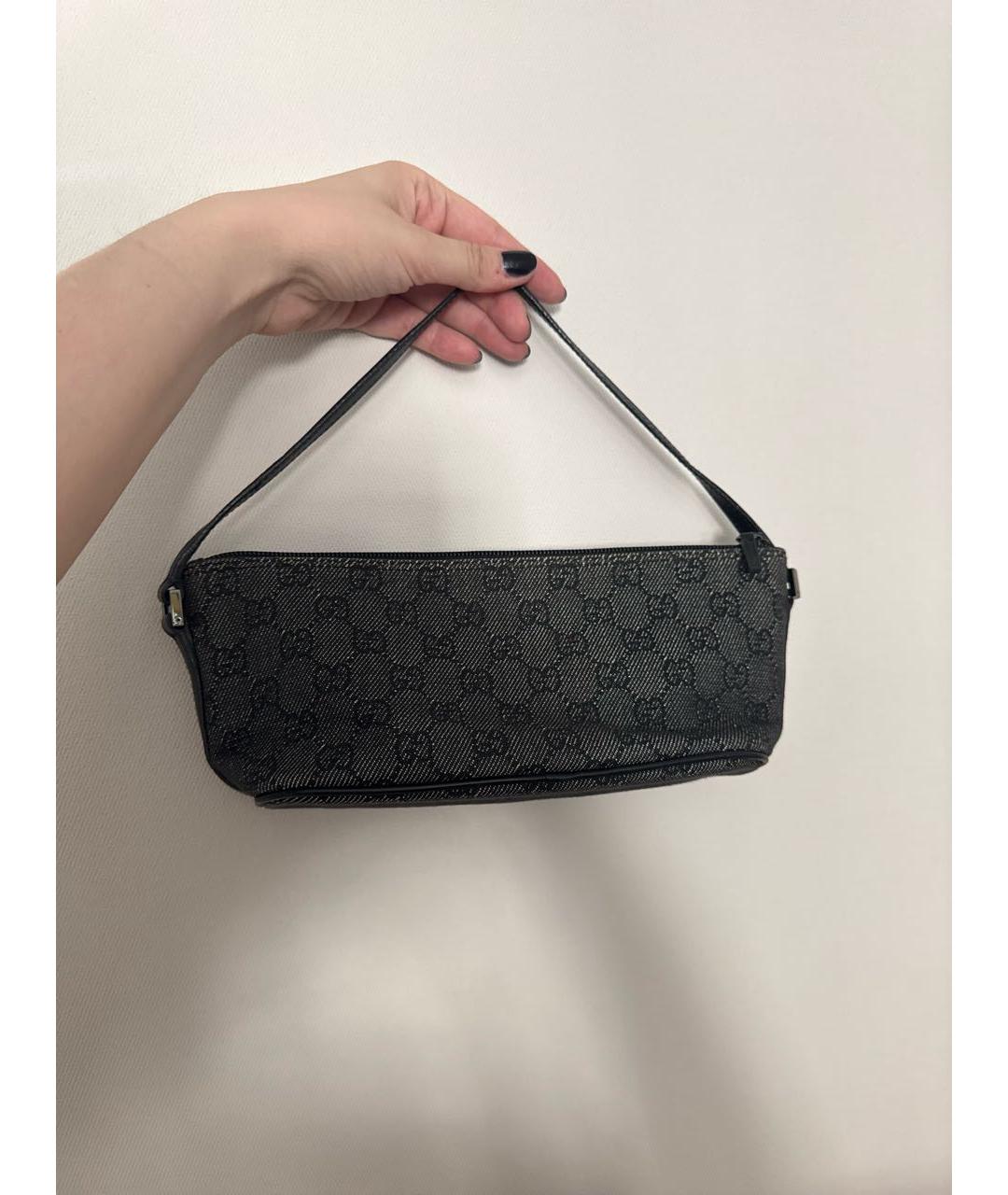 GUCCI Черная кожаная сумка с короткими ручками, фото 3
