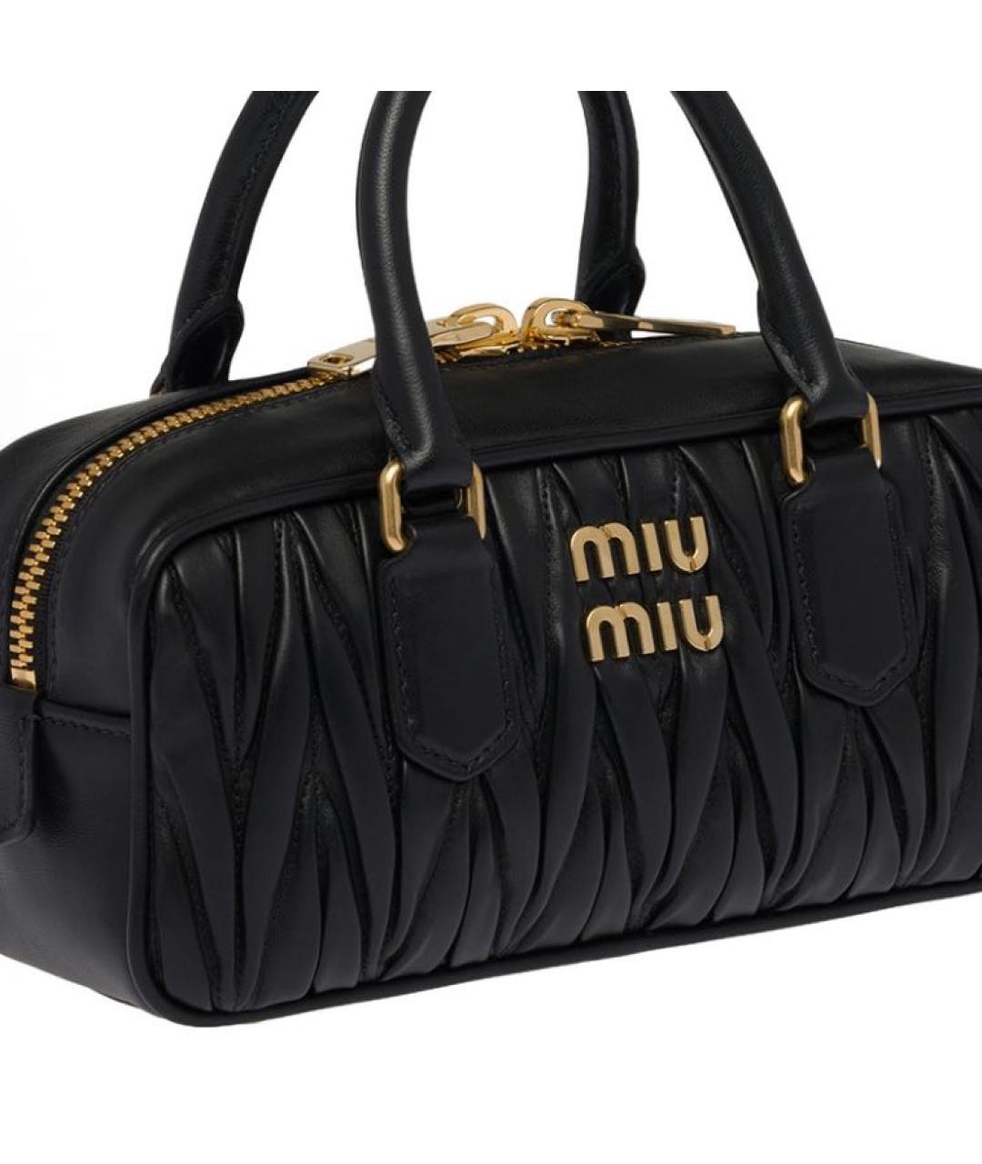 MIU MIU Черная кожаная сумка через плечо, фото 6