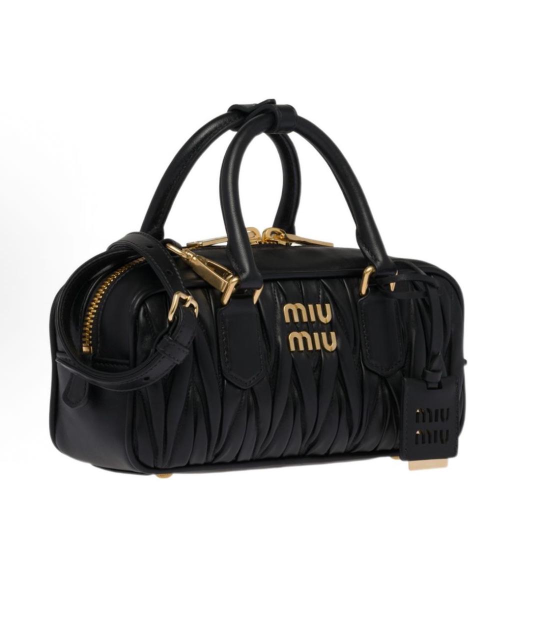 MIU MIU Черная кожаная сумка через плечо, фото 2
