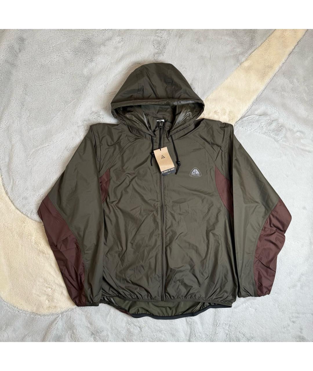 NIKE ACG Хаки полиэстеровая куртка, фото 2