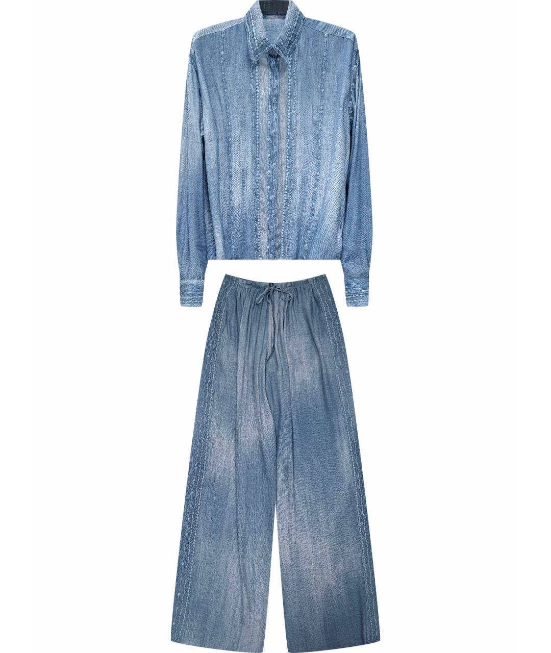 ERMANNO SCERVINO Синий вискозный костюм с брюками, фото 1