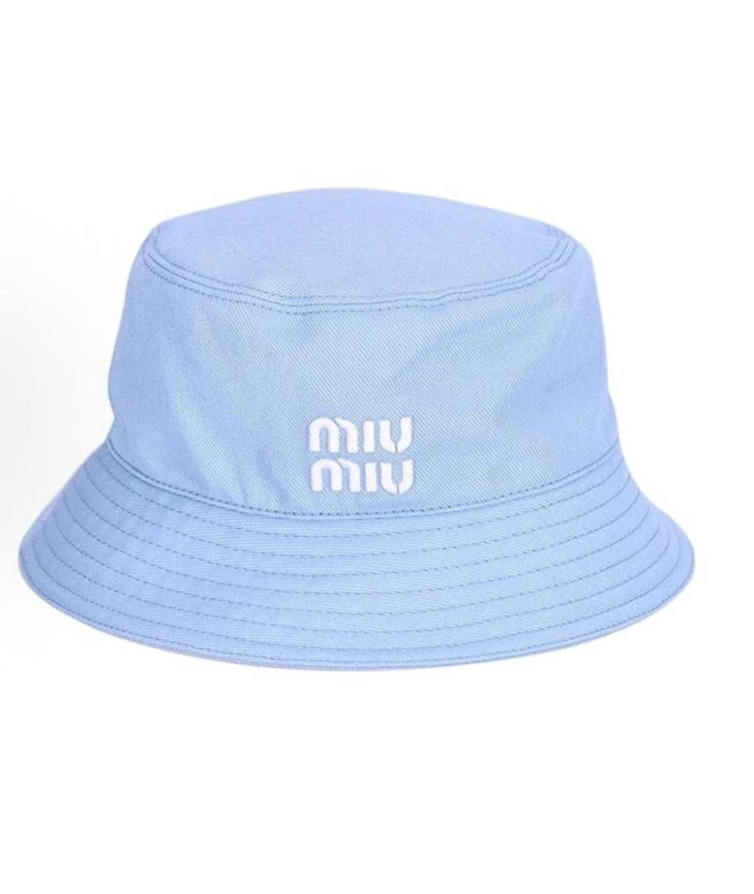 MIU MIU Голубая хлопковая панама, фото 4