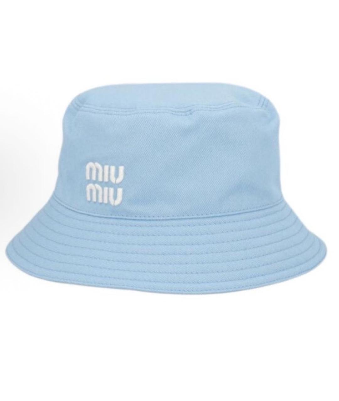 MIU MIU Голубая хлопковая панама, фото 3