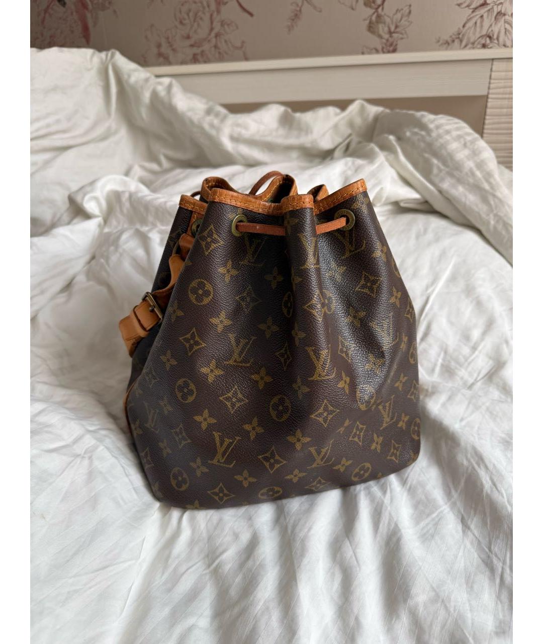 LOUIS VUITTON Коричневая кожаная сумка с короткими ручками, фото 2