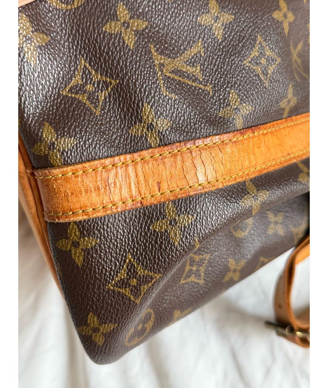 LOUIS VUITTON Коричневая кожаная сумка с короткими ручками, фото 5