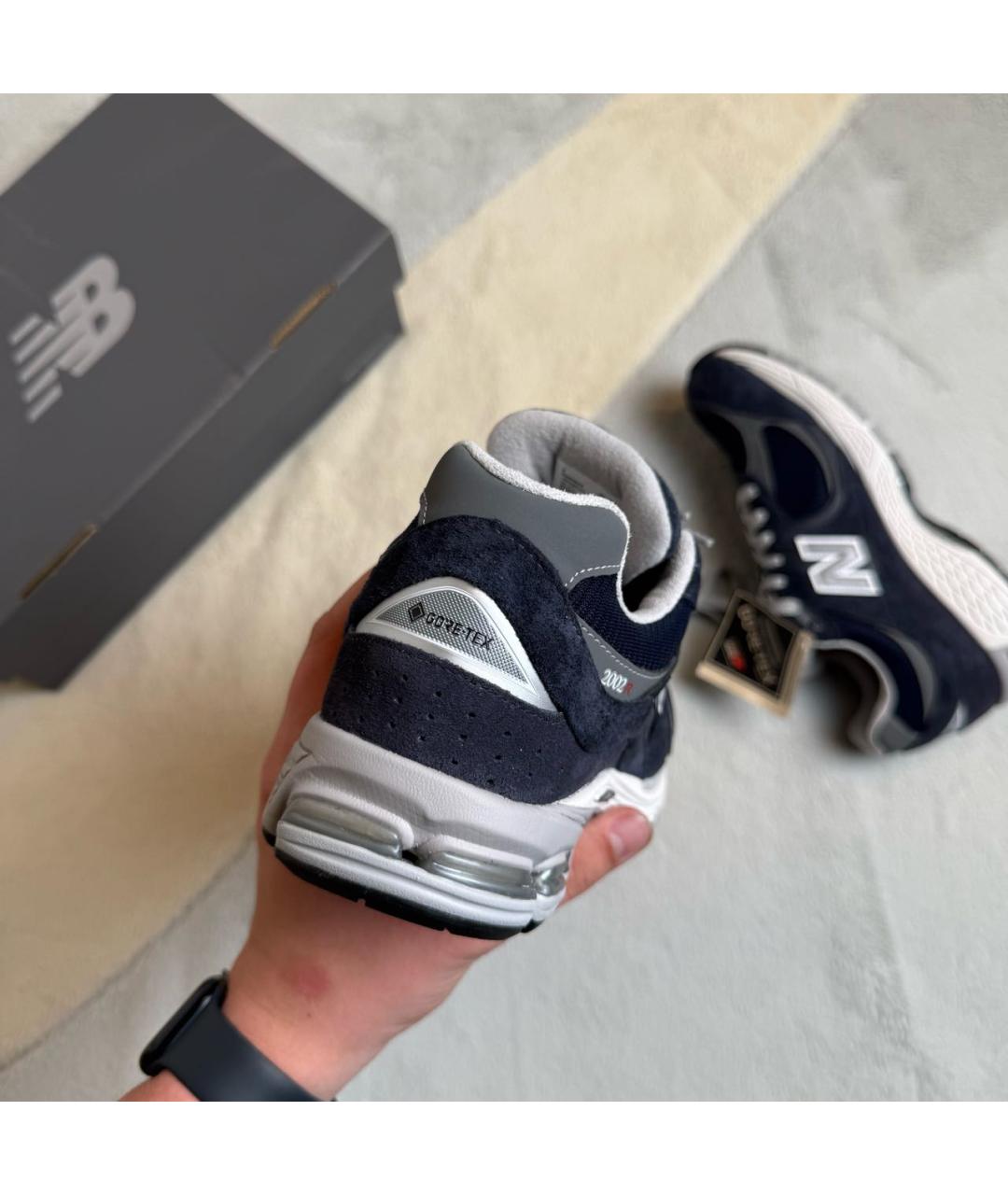 NEW BALANCE Темно-синие замшевые низкие кроссовки / кеды, фото 3