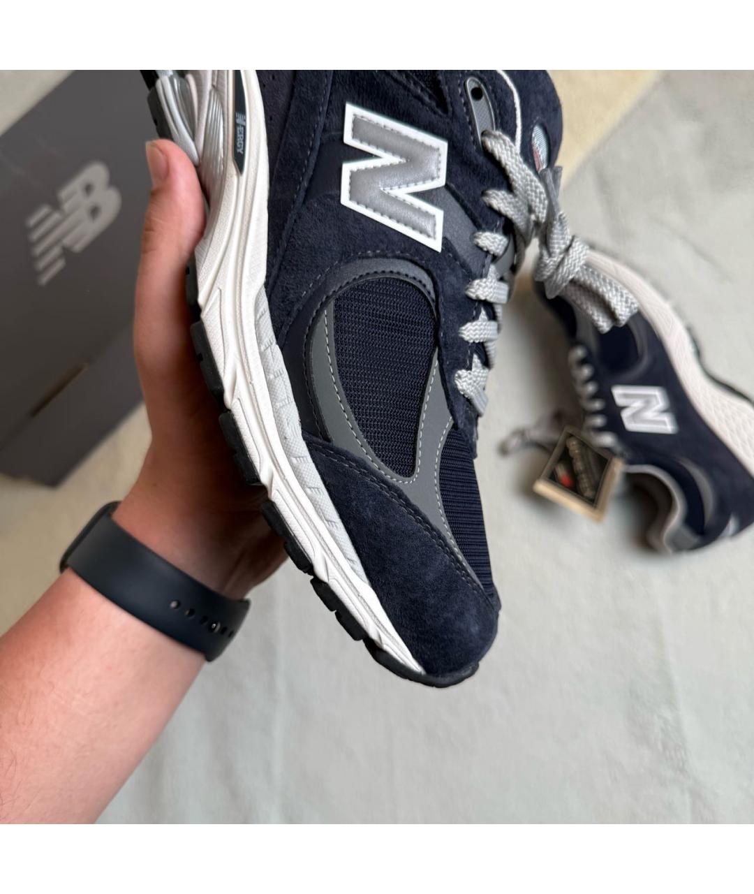 NEW BALANCE Темно-синие замшевые низкие кроссовки / кеды, фото 6