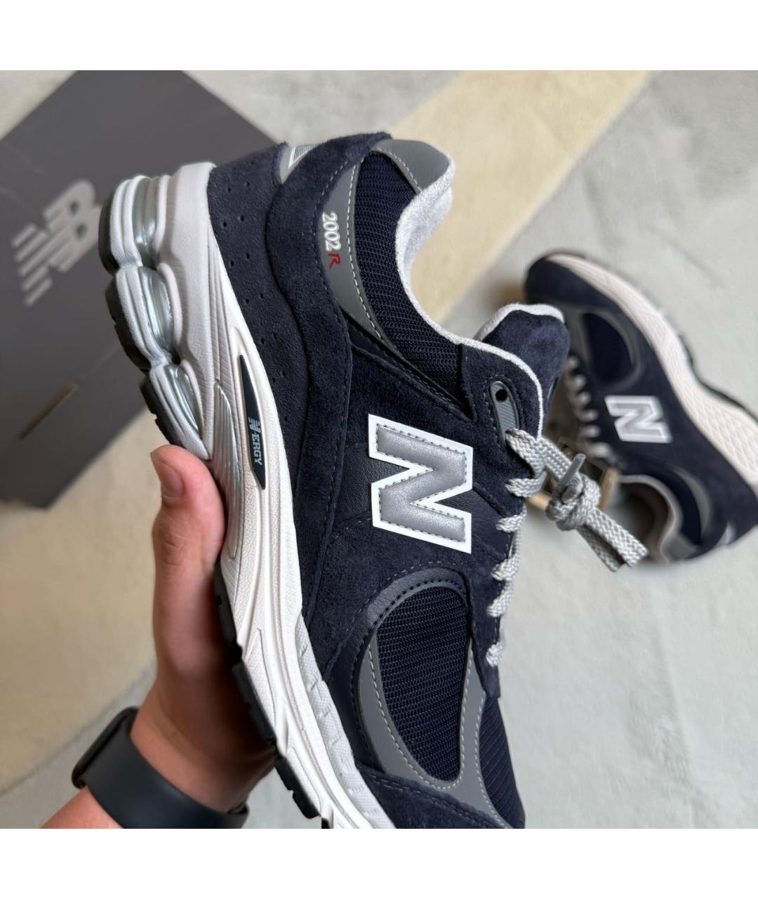 NEW BALANCE Темно-синие замшевые низкие кроссовки / кеды, фото 5