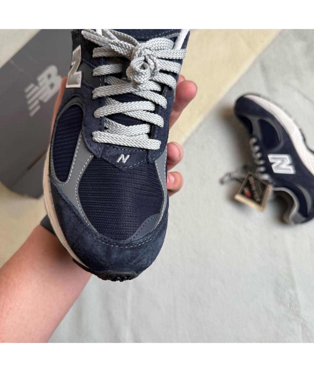 NEW BALANCE Темно-синие замшевые низкие кроссовки / кеды, фото 7