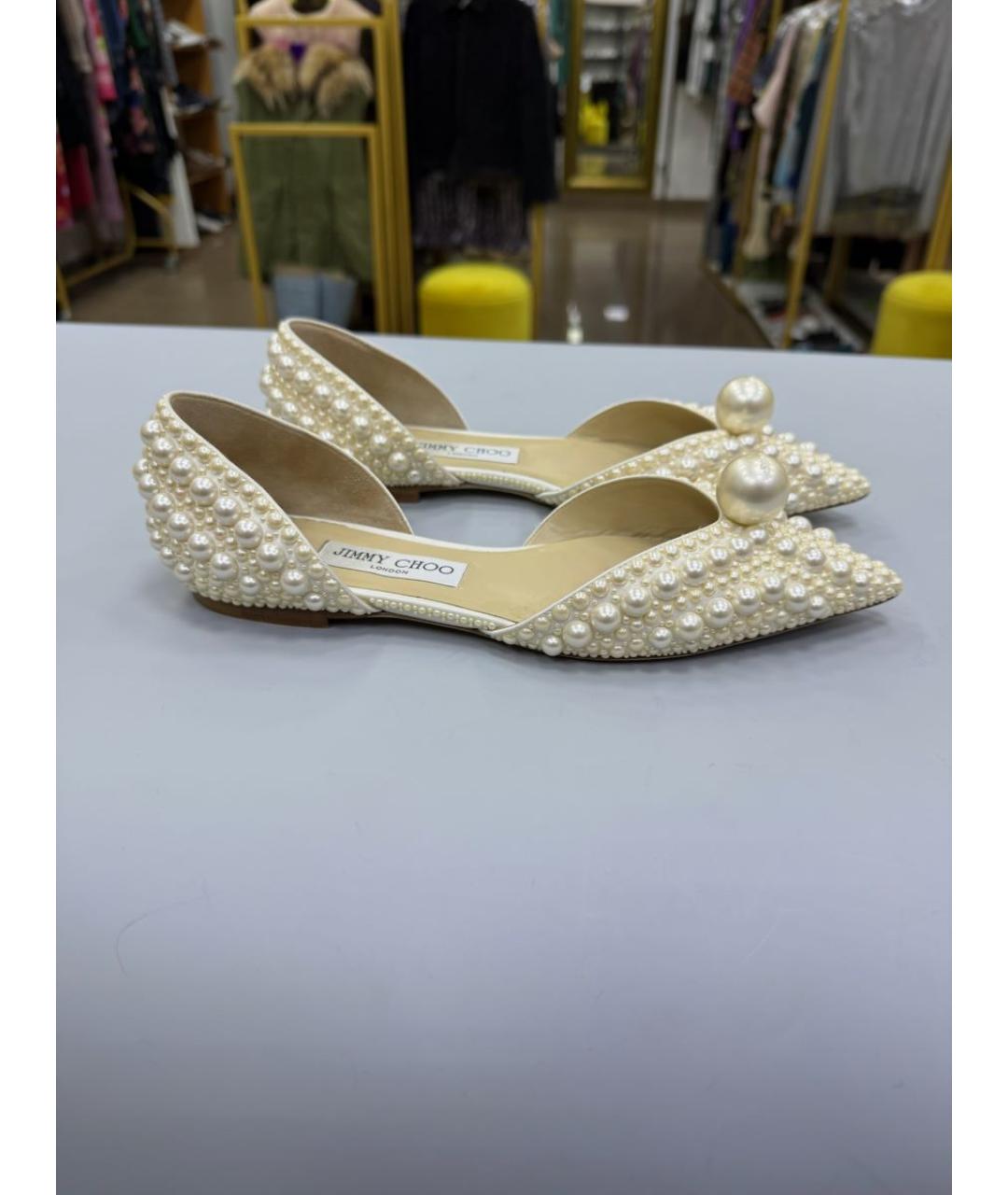 JIMMY CHOO Бежевые балетки, фото 7
