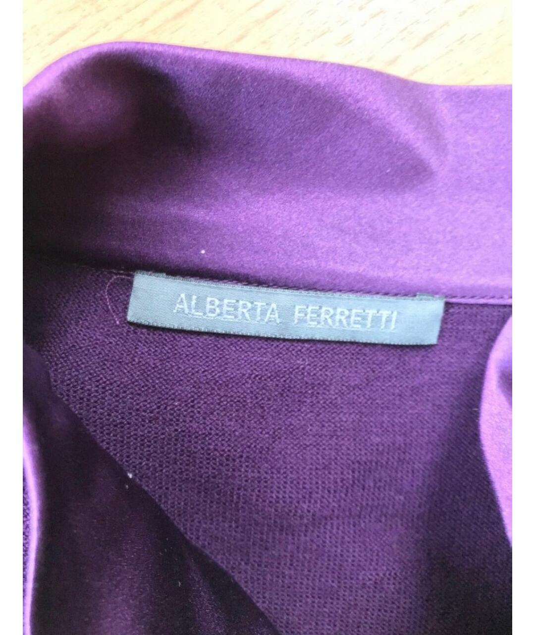 ALBERTA FERRETTI Фиолетовая шелковая майка, фото 4