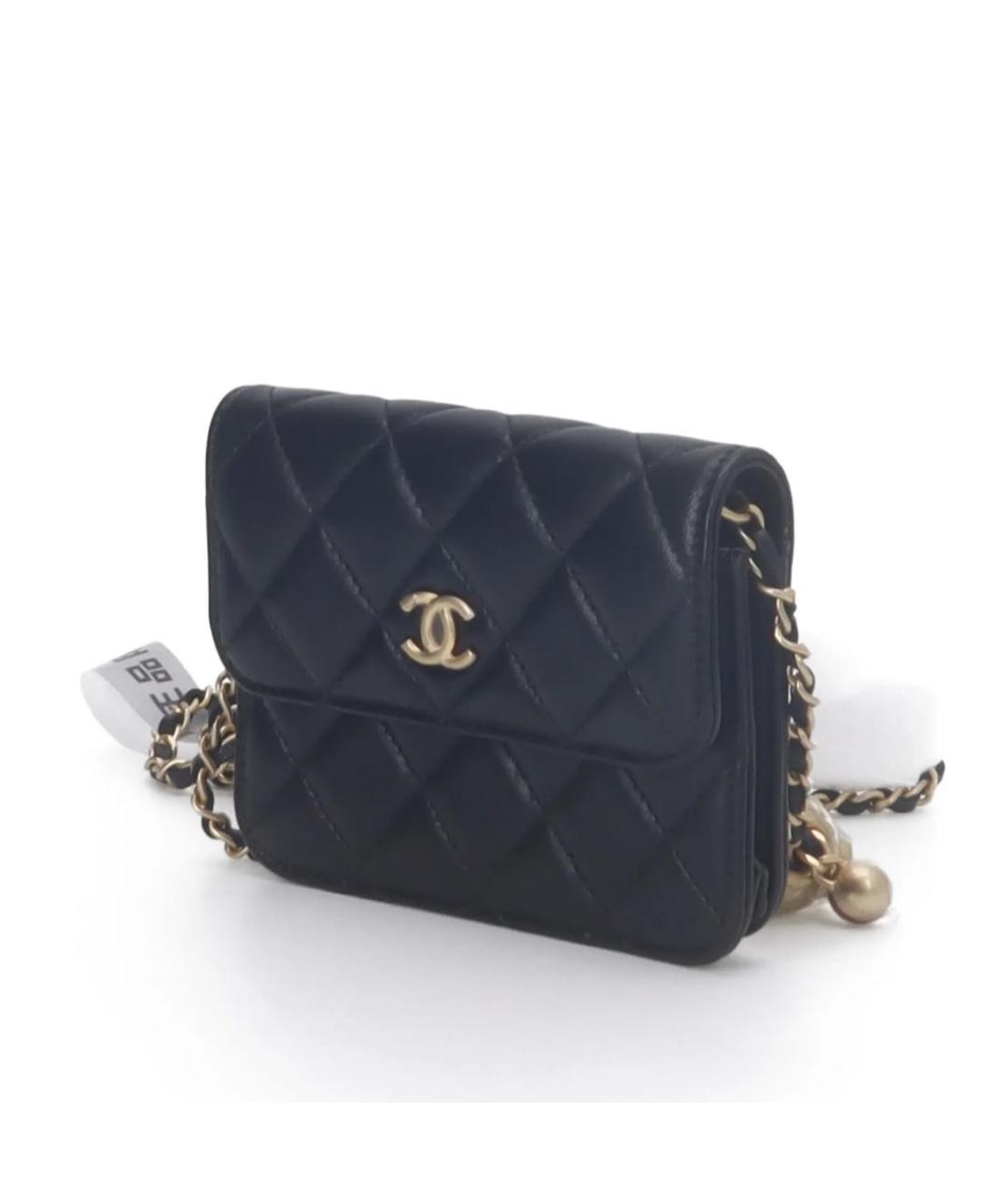 CHANEL Черная кожаная сумка через плечо, фото 4