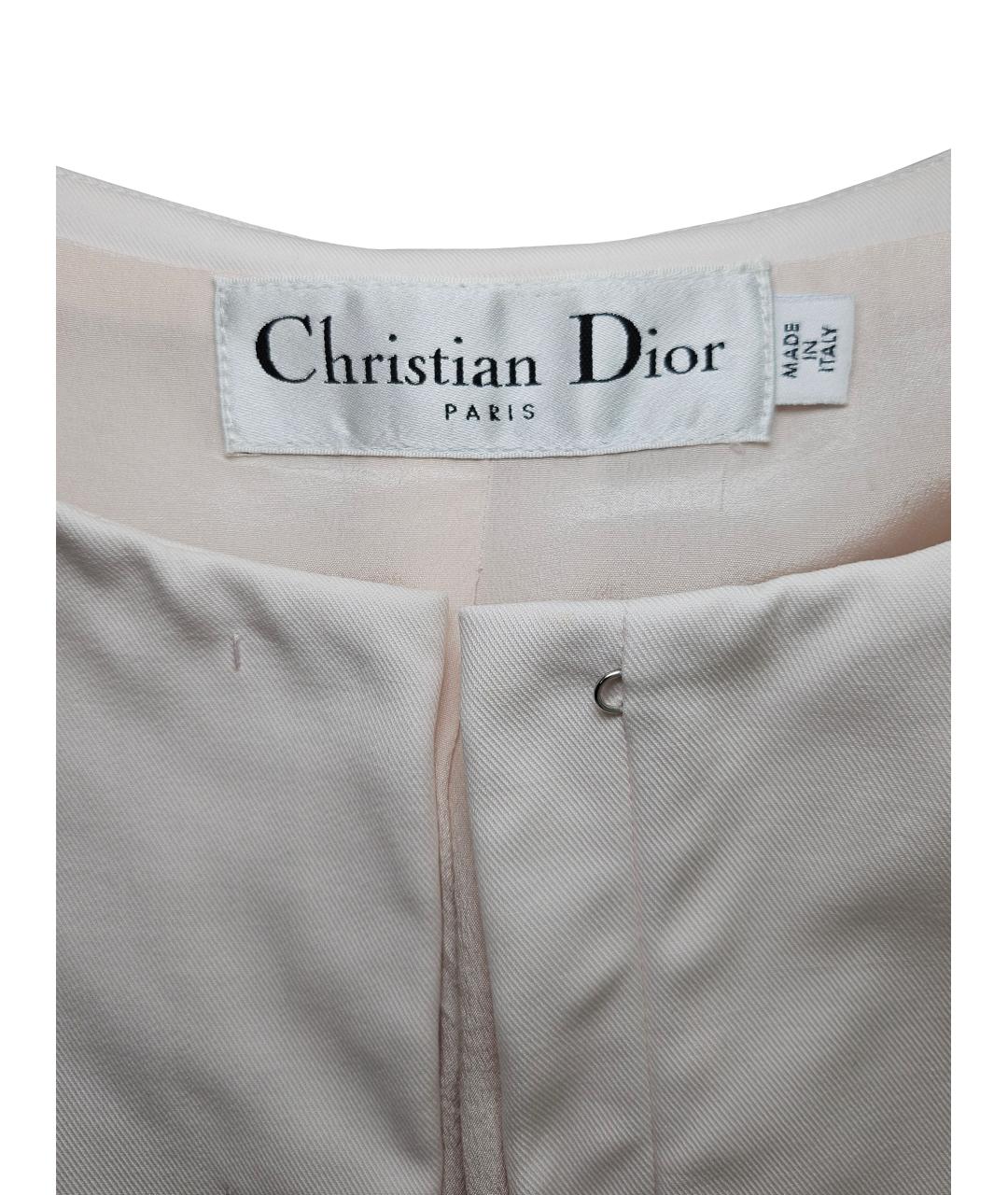 CHRISTIAN DIOR Розовый хлопковый жакет/пиджак, фото 4