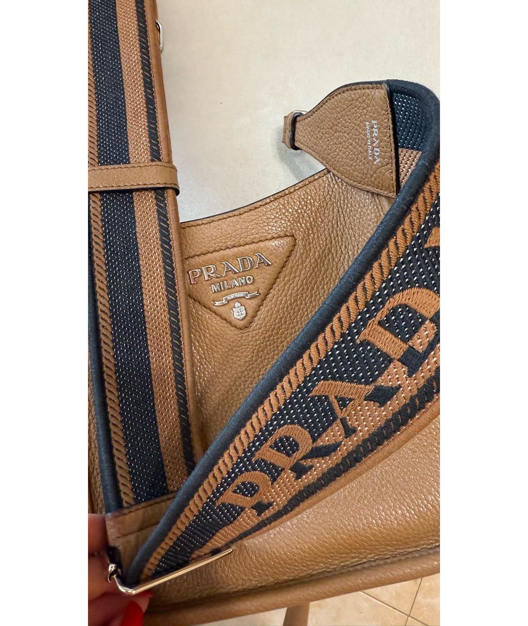 PRADA Коричневая кожаная сумка через плечо, фото 2