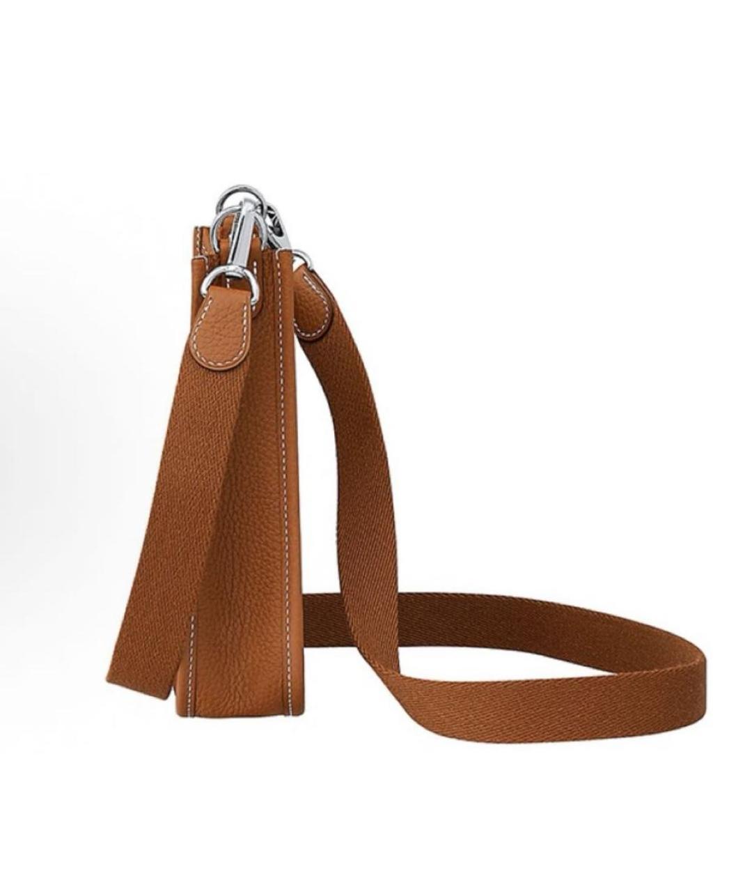 HERMES Коричневая кожаная сумка через плечо, фото 3
