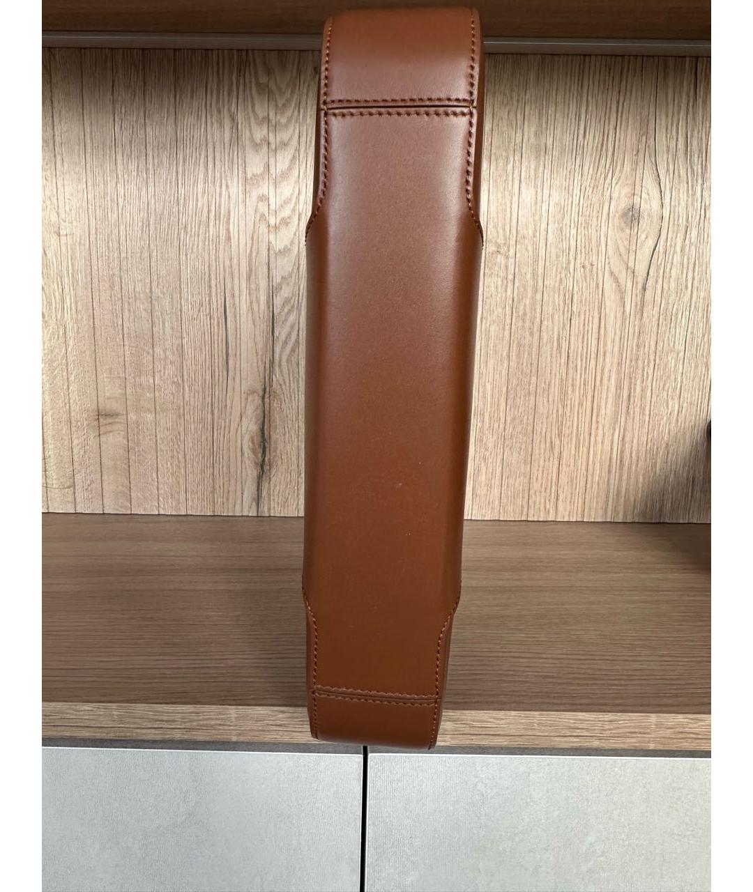 BURBERRY Коричневая кожаная сумка с короткими ручками, фото 3