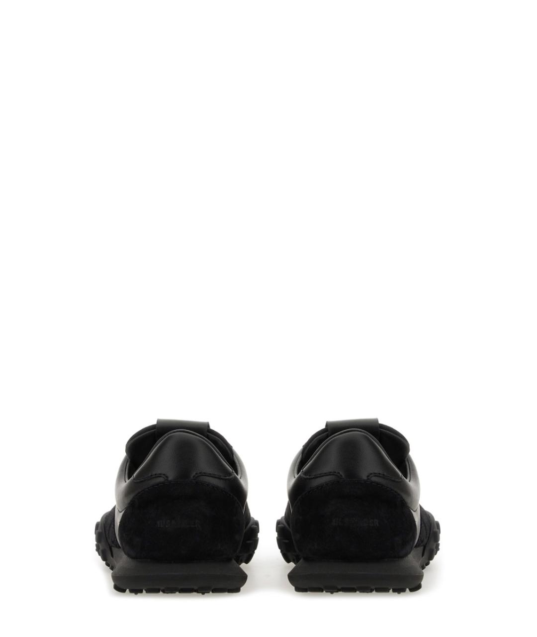 JIL SANDER Черные кожаные низкие кроссовки / кеды, фото 4