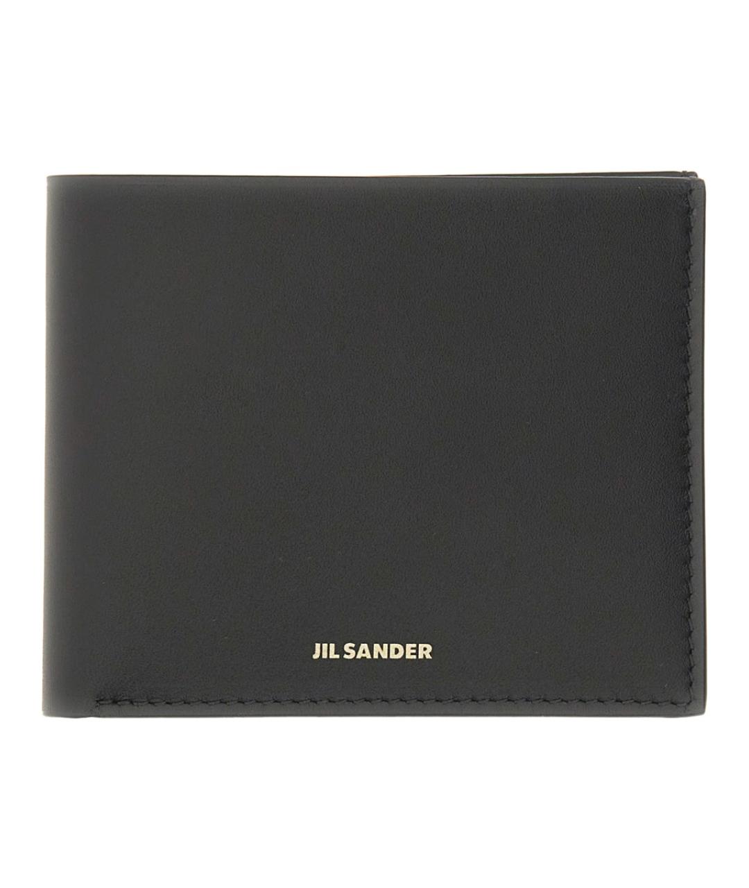 JIL SANDER Черный кожаный кошелек, фото 1