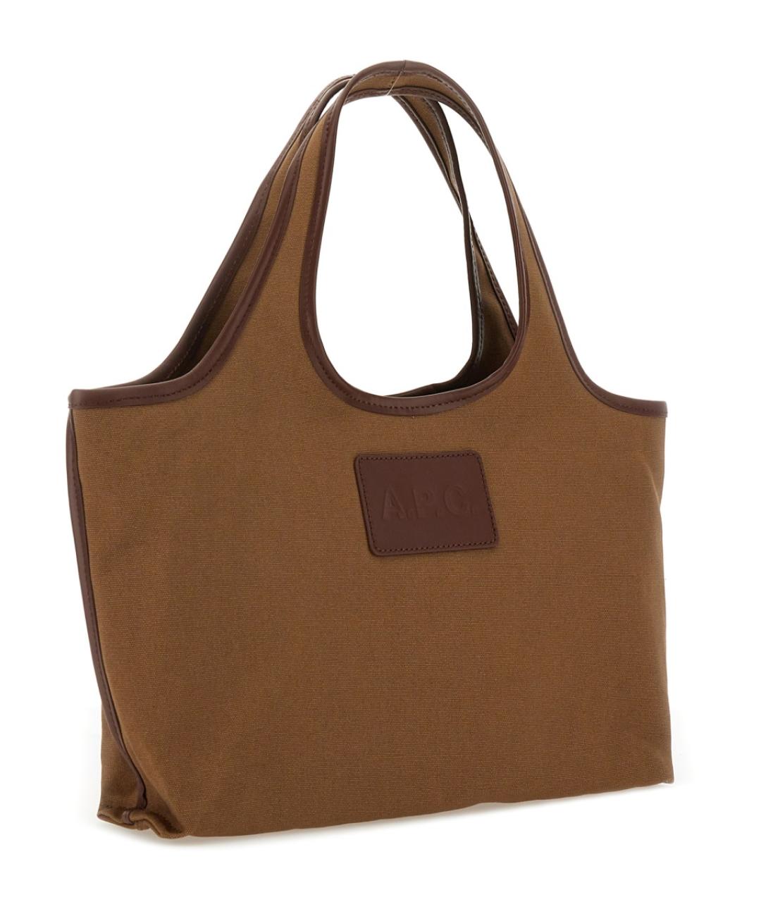 A.P.C. Коричневая хлопковая сумка тоут, фото 3