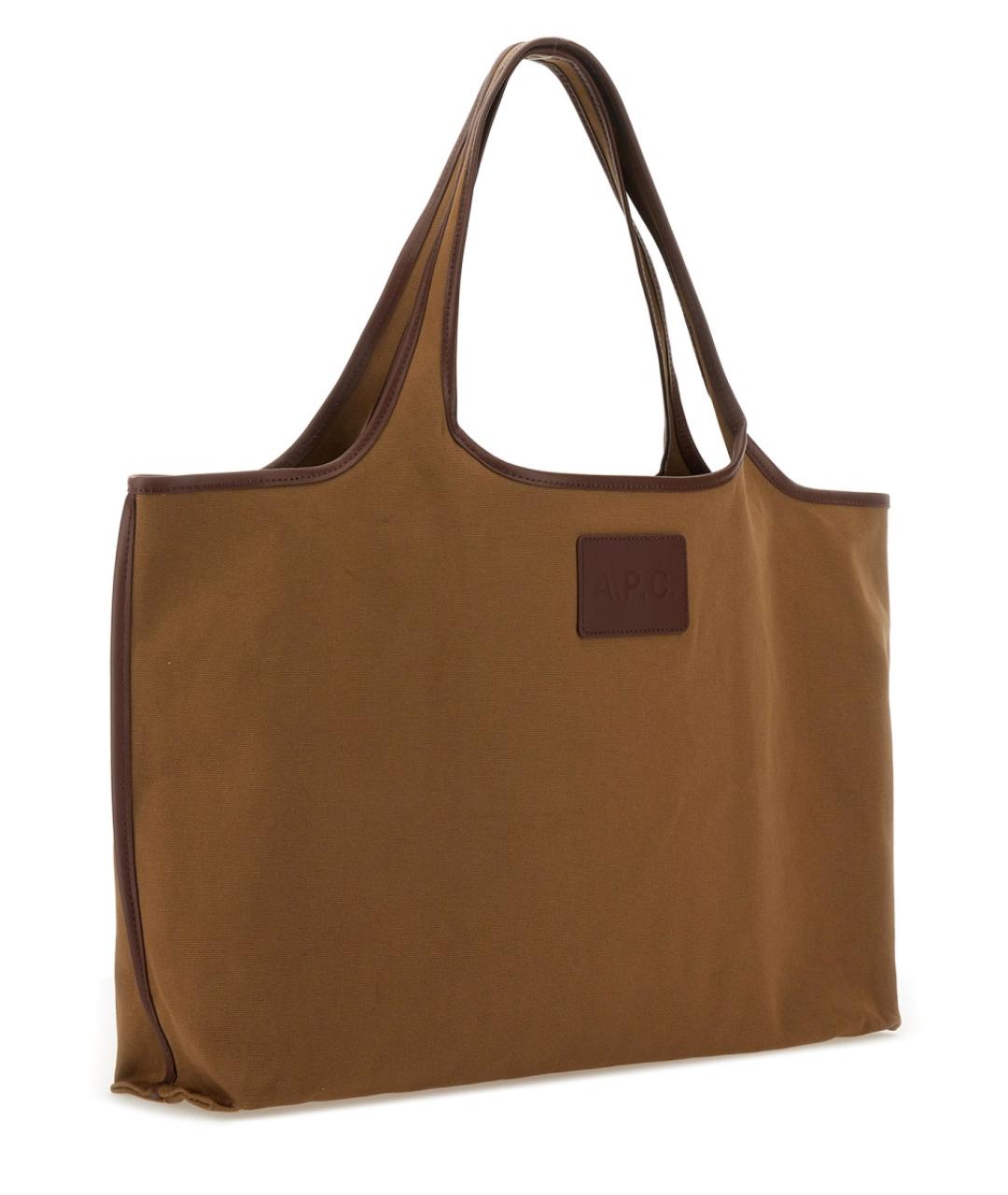 A.P.C. Коричневая хлопковая сумка тоут, фото 3