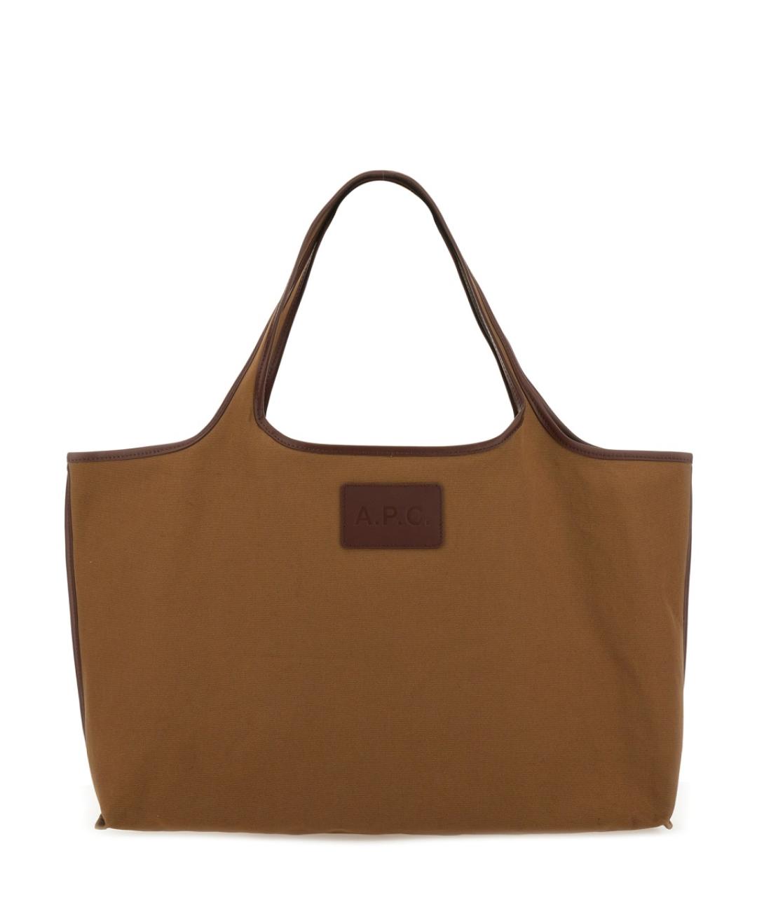 A.P.C. Коричневая хлопковая сумка тоут, фото 1