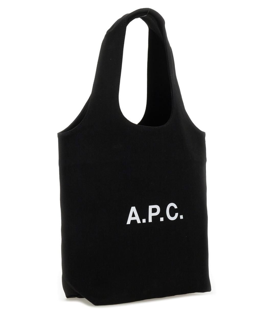 A.P.C. Черная хлопковая сумка тоут, фото 3