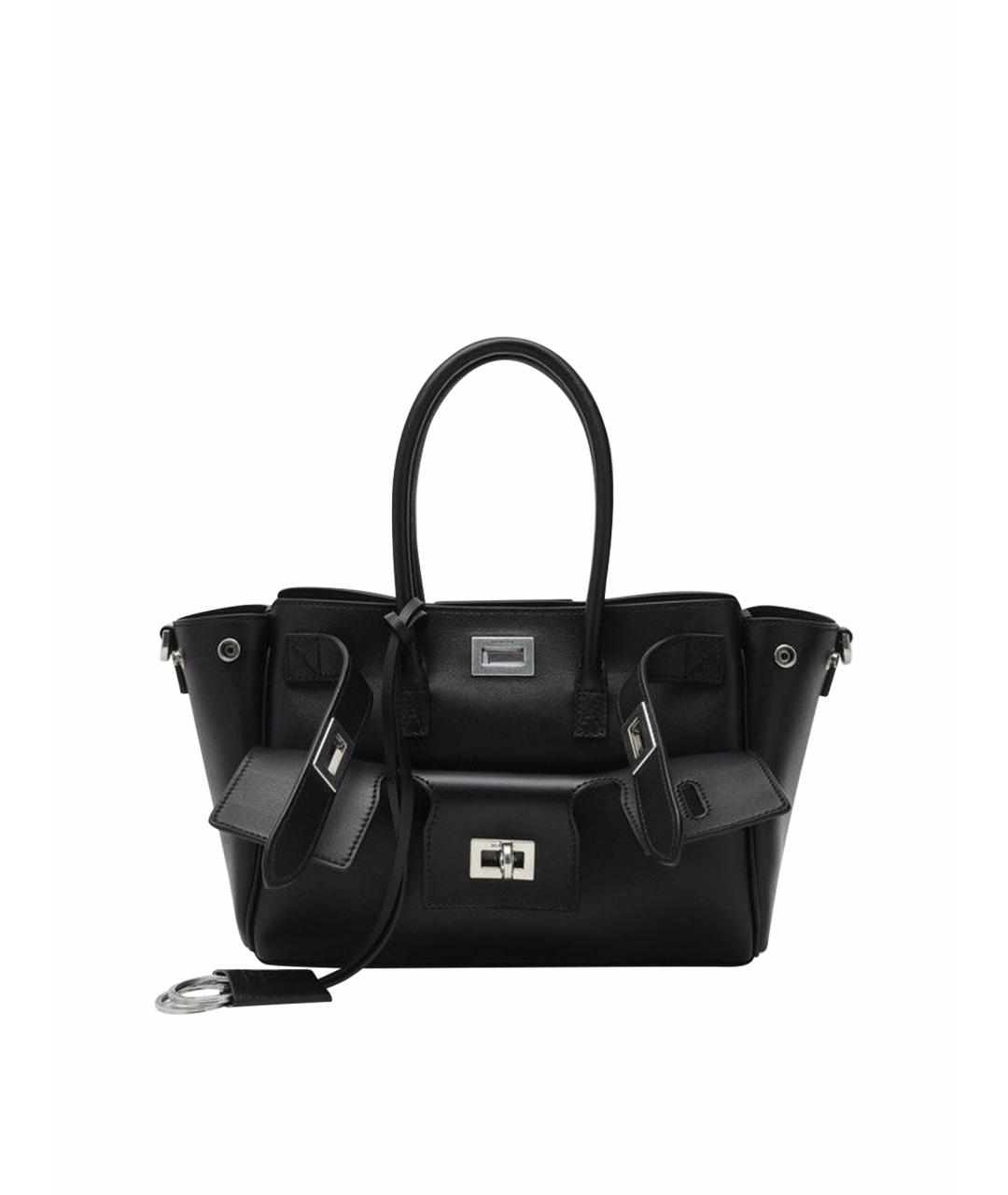 BALENCIAGA Черная кожаная сумка тоут, фото 1