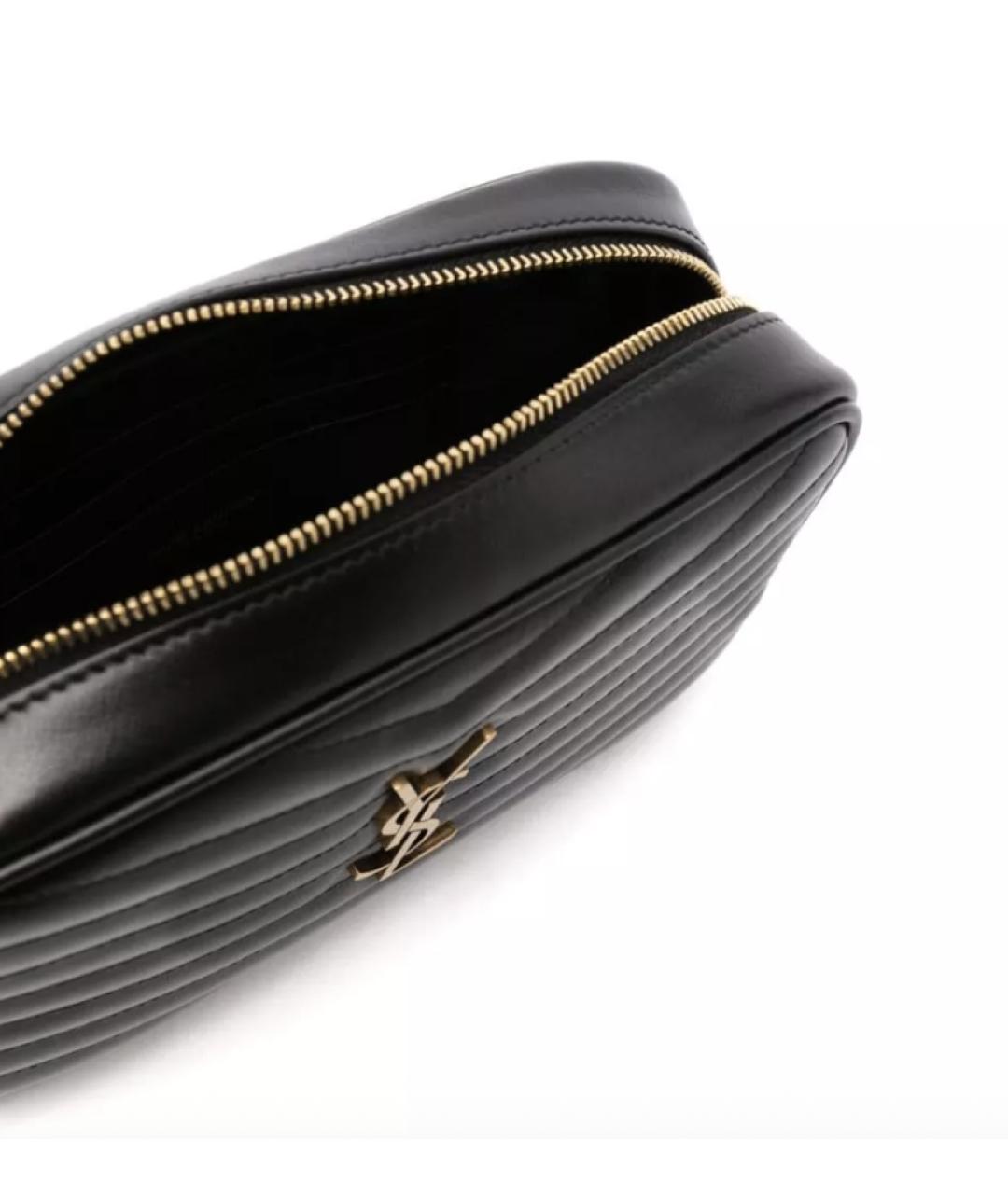 SAINT LAURENT Черная кожаная сумка через плечо, фото 2