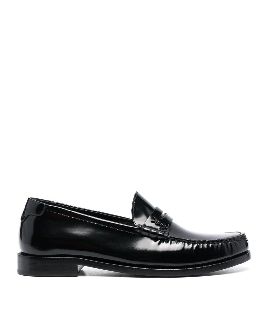 SAINT LAURENT Черные кожаные лоферы, фото 1