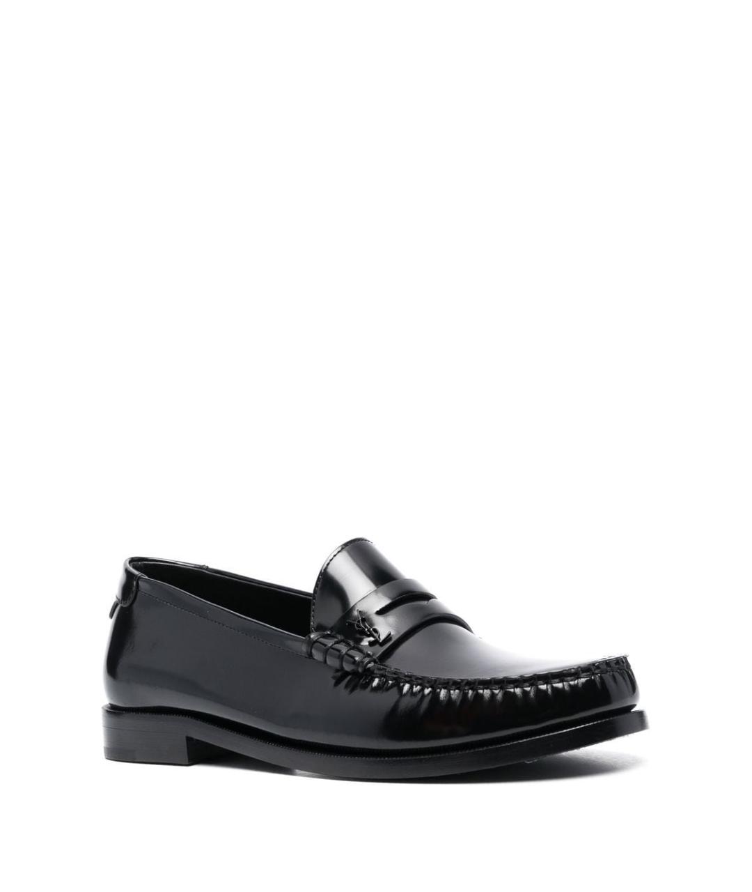 SAINT LAURENT Черные кожаные лоферы, фото 3