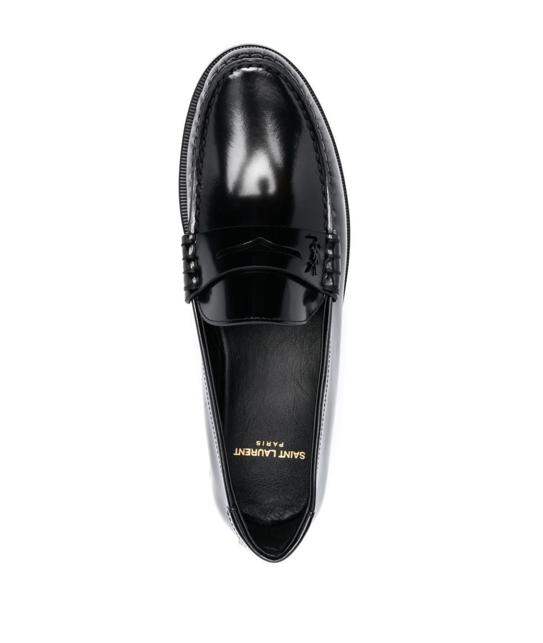 SAINT LAURENT Черные кожаные лоферы, фото 2
