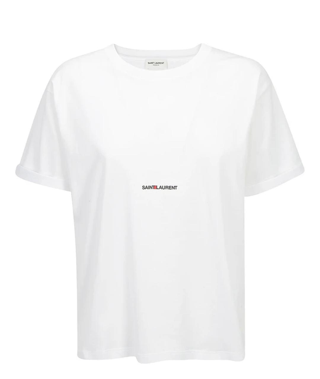 SAINT LAURENT Белая хлопковая футболка, фото 1