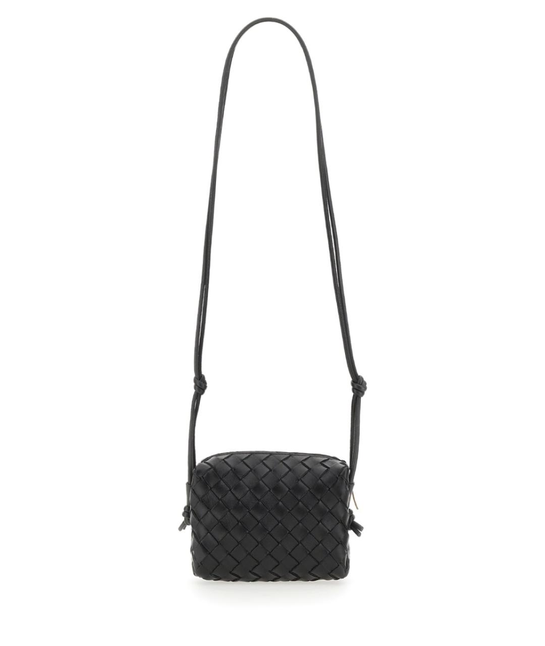BOTTEGA VENETA Черная кожаная сумка через плечо, фото 1