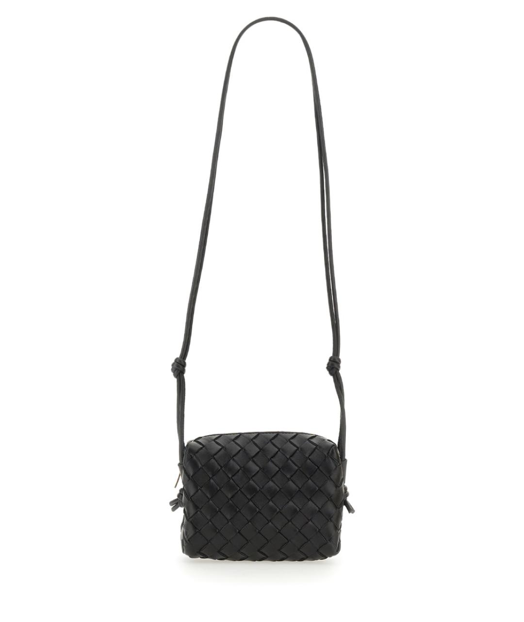 BOTTEGA VENETA Черная кожаная сумка через плечо, фото 2