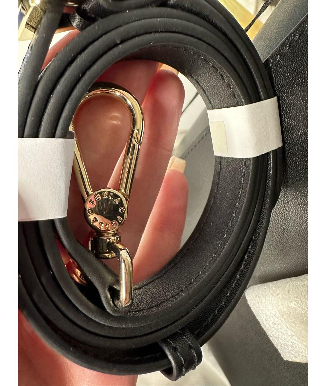 FURLA Черная кожаная сумка через плечо, фото 6