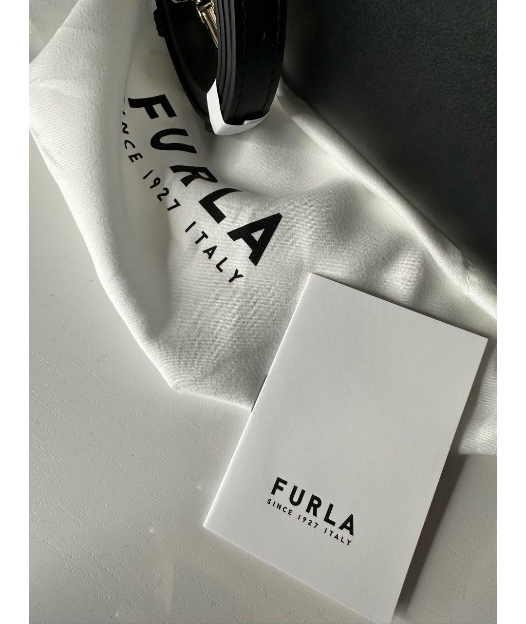 FURLA Черная кожаная сумка через плечо, фото 7