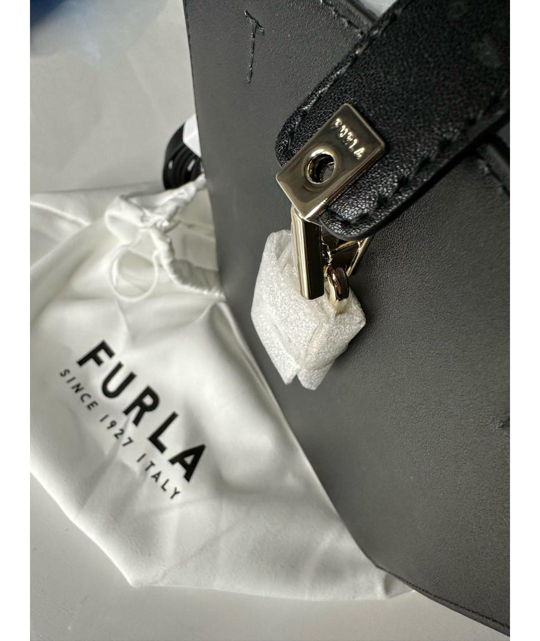 FURLA Черная кожаная сумка через плечо, фото 3