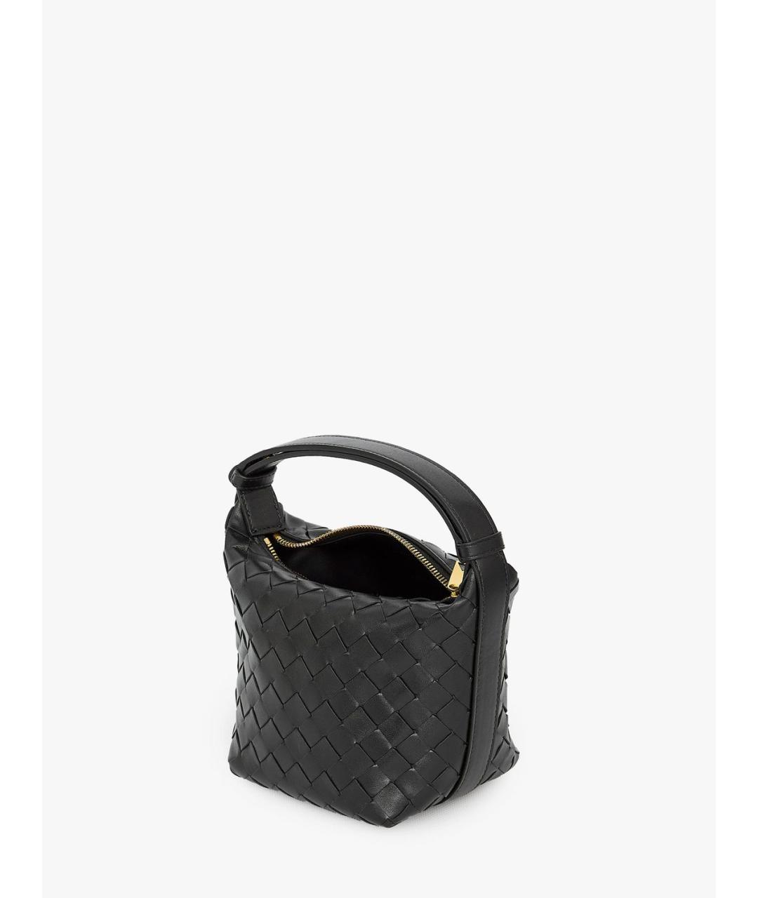 BOTTEGA VENETA Черная кожаная сумка с короткими ручками, фото 4