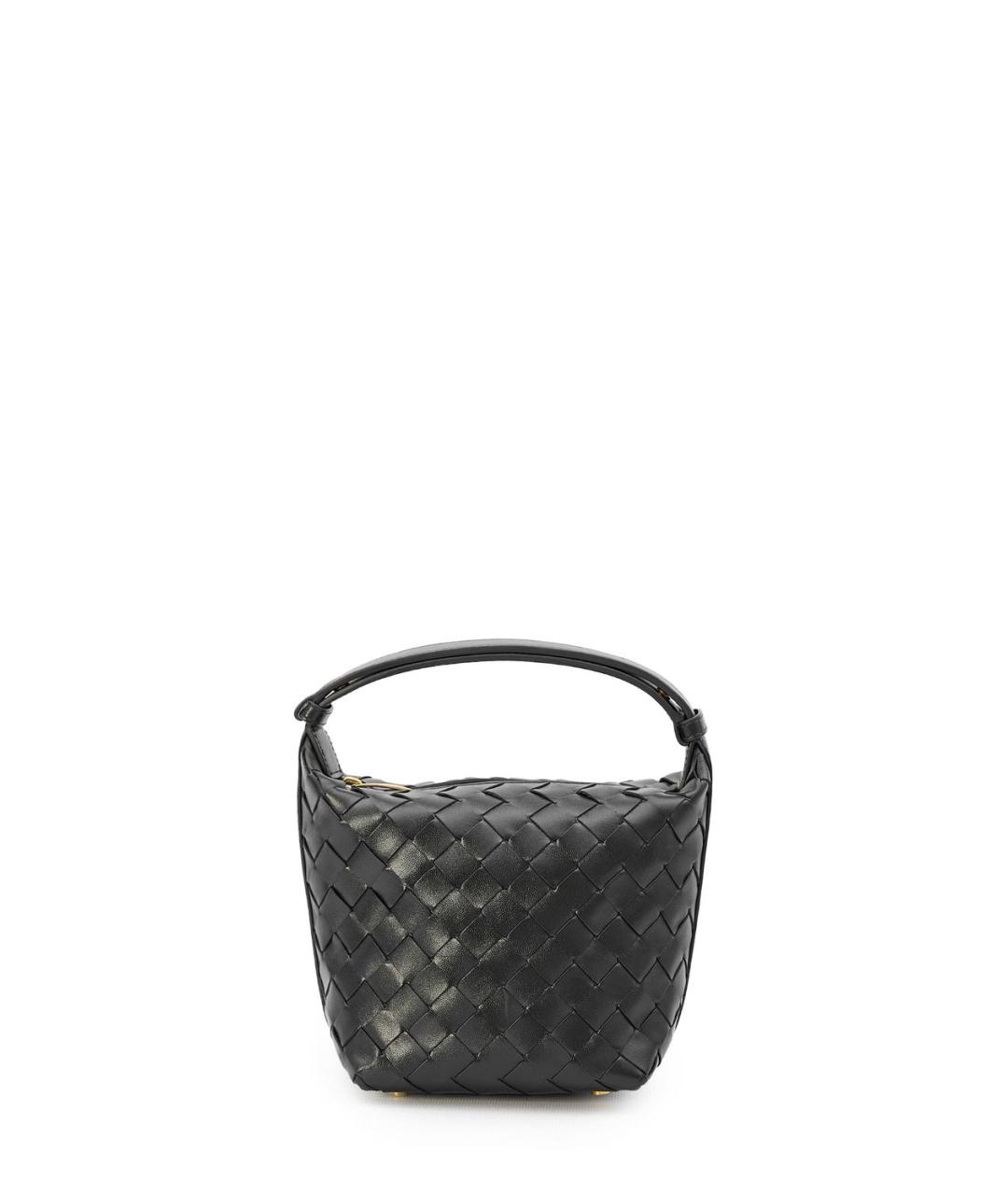 BOTTEGA VENETA Черная кожаная сумка с короткими ручками, фото 1