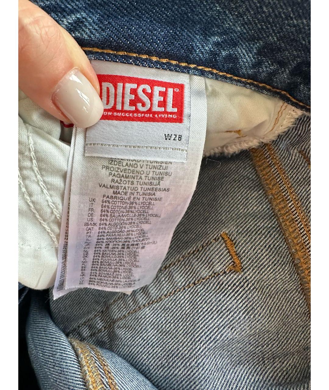 DIESEL Синие хлопковые прямые джинсы, фото 4