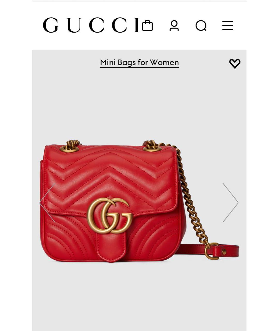 GUCCI Красная кожаная сумка через плечо, фото 8