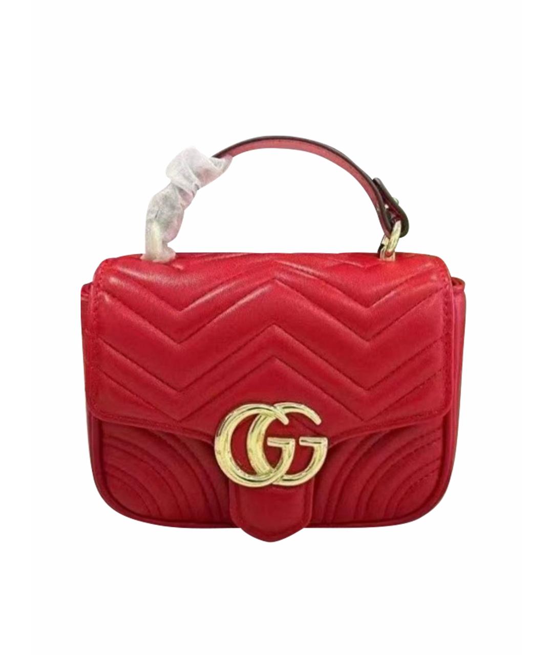 GUCCI Красная кожаная сумка через плечо, фото 1