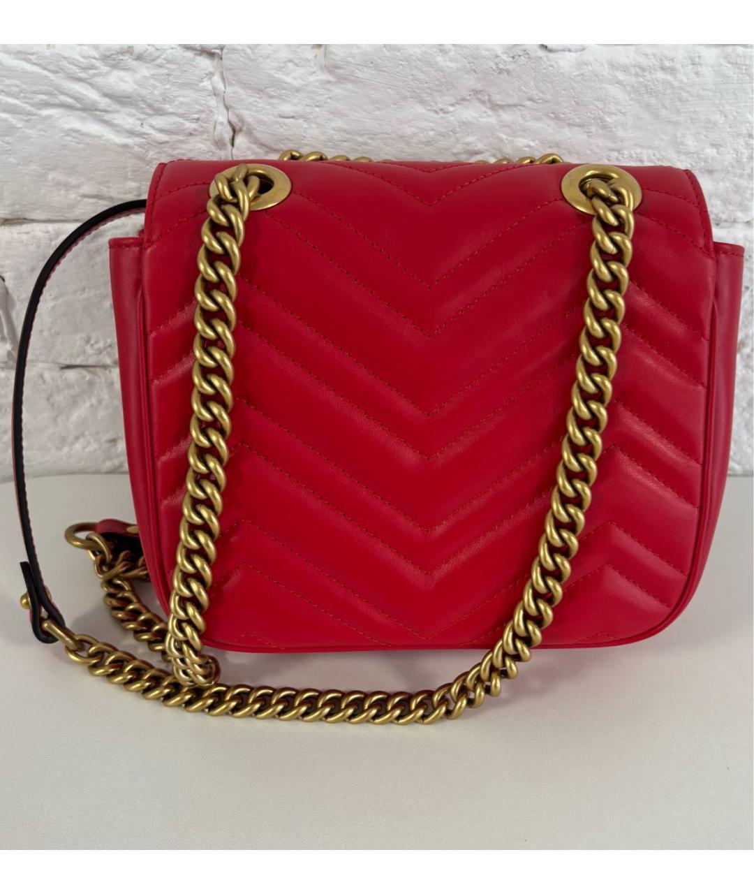 GUCCI Красная кожаная сумка через плечо, фото 3