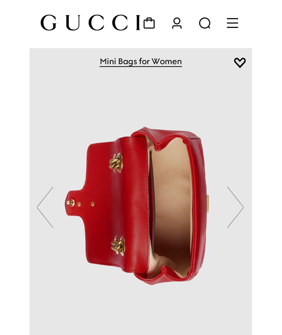 GUCCI Красная кожаная сумка через плечо, фото 4