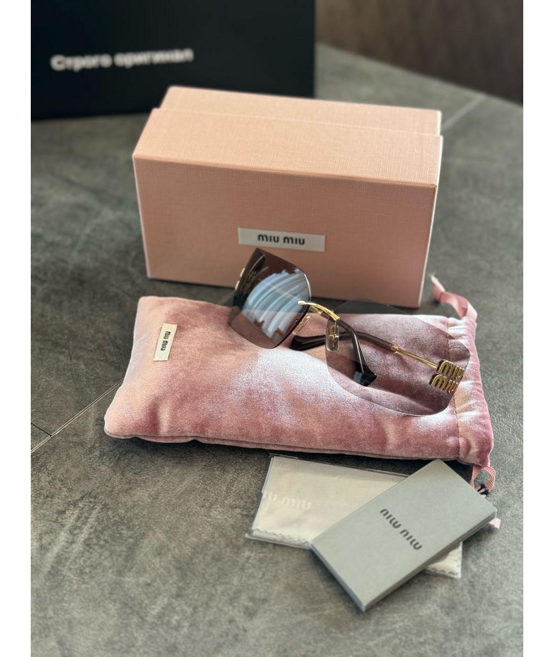 MIU MIU Розовые солнцезащитные очки, фото 2