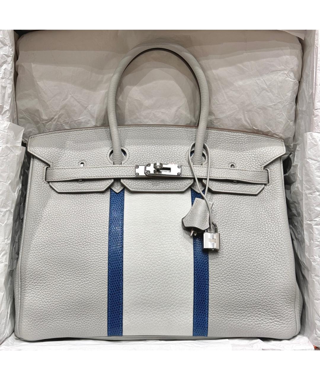 HERMES Серая кожаная сумка через плечо, фото 7