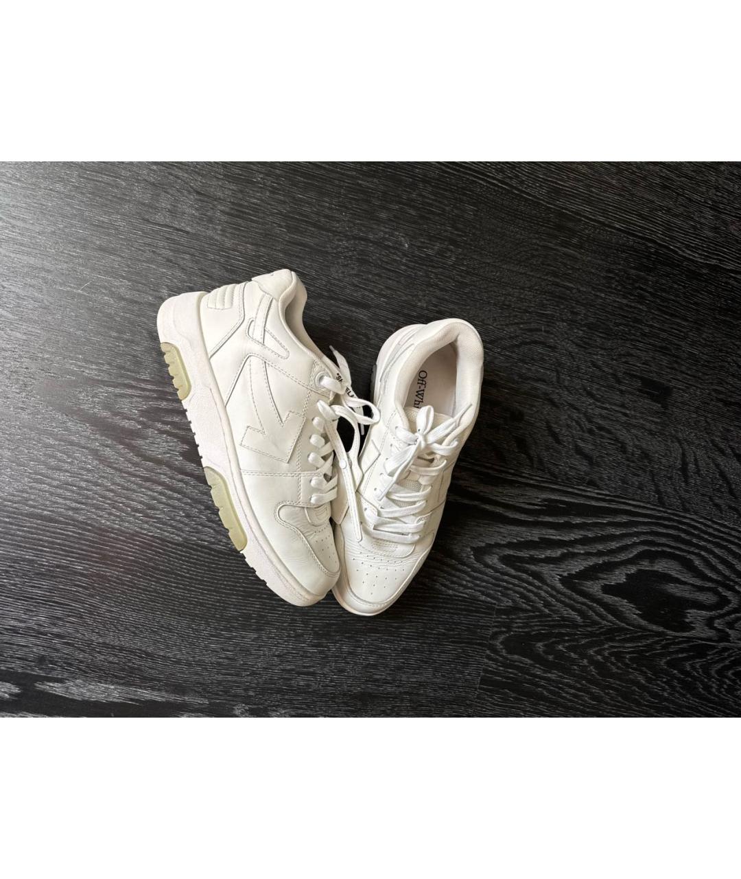 OFF-WHITE Белые кожаные кеды, фото 6